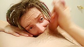 amateur blowjob: lick balls, rimming, suck dick, cum in mouth, eat sperm