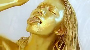 gold paint girl