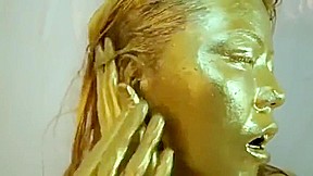 gold paint girl