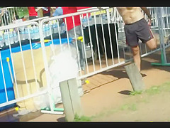 leggings girl at a race