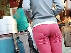 oriental VPL pantyline candid
